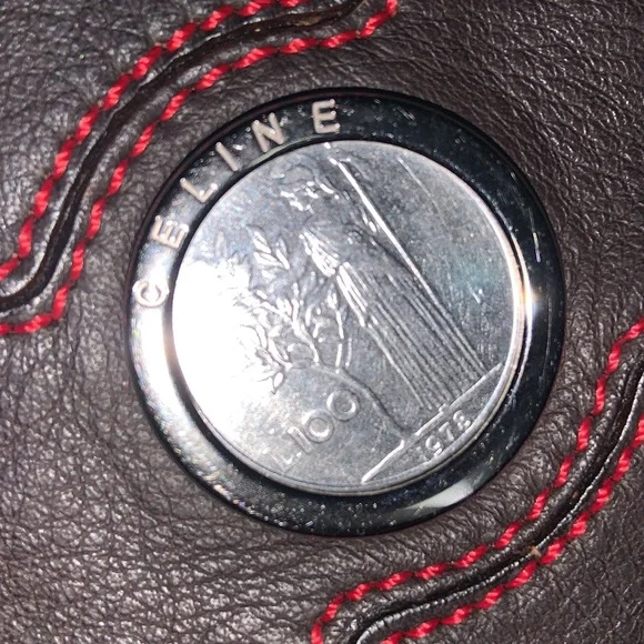 Authentic Super Rare Celine Eurodyssey 100 Lire Coin Leather Pouch